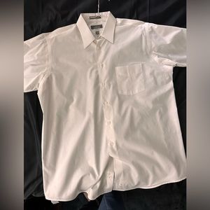 Cream white Claybrooke wrinkle free button down dress shirt.